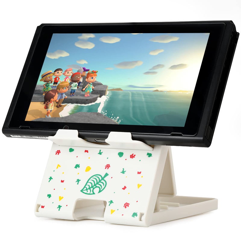 Tscope Switch Stand for Nintendo, for Animal Crossing Switch Holder, Adjustable Compact Portable Foldable Stand for Nintendo Lite OLED Accessories (White) - Image 1